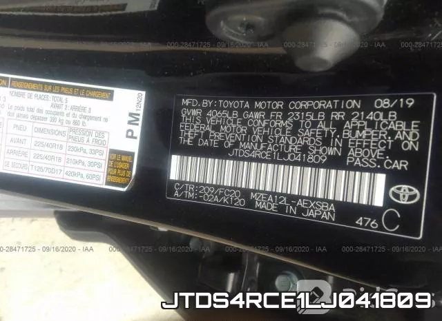 JTDS4RCE1LJ041809 фото 10