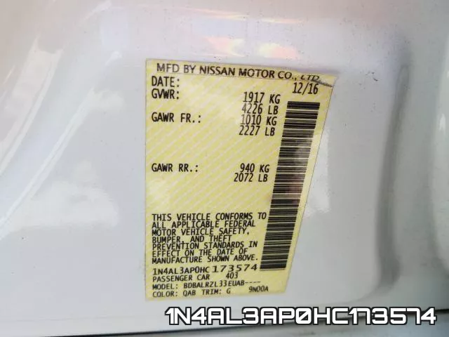 1N4AL3AP0HC173574 фото 2