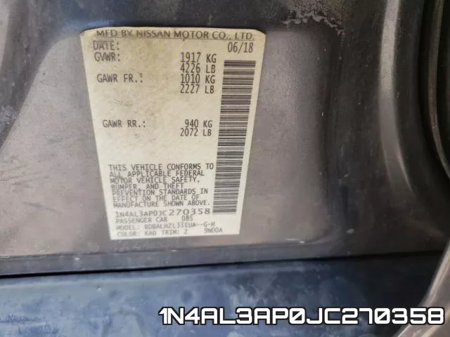 1N4AL3AP0JC270358 фото 2