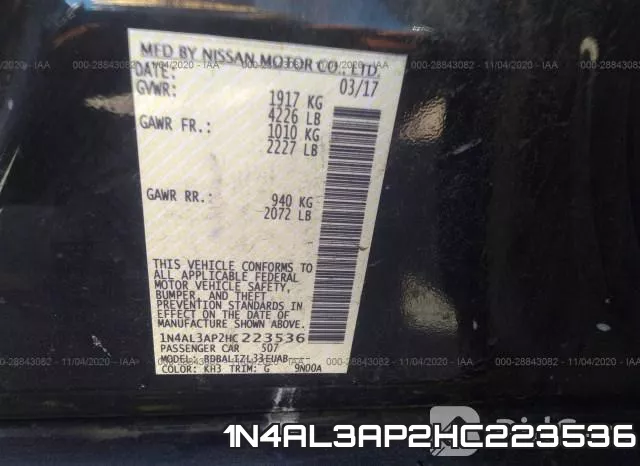 1N4AL3AP2HC223536 фото 9