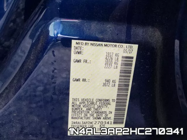1N4AL3AP2HC270341 фото 2