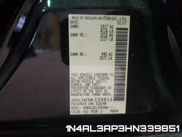 1N4AL3AP3HN339851 фото 2