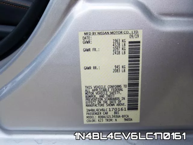 1N4BL4CV6LC170161 фото 2