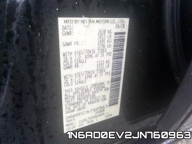 1N6AD0EV2JN760963 фото 2