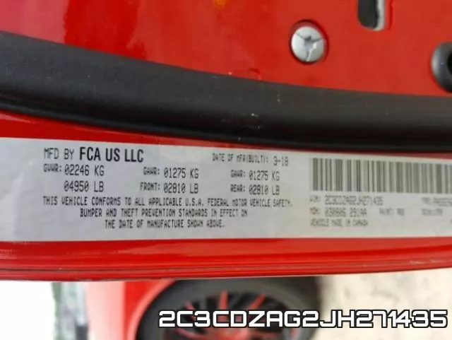 2C3CDZAG2JH271435 фото 2