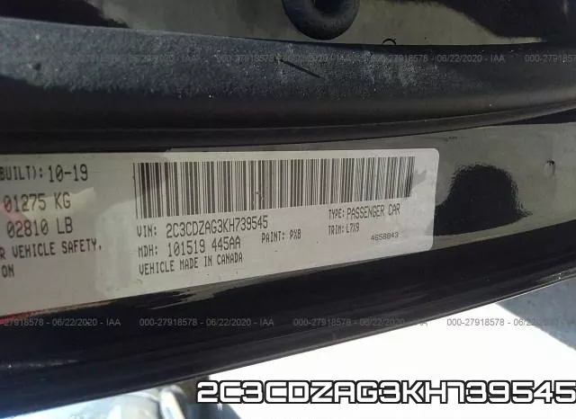 2C3CDZAG3KH739545 фото 9
