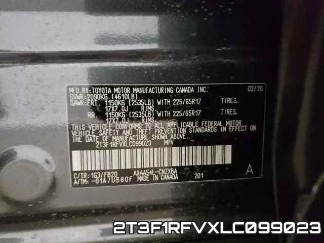 2T3F1RFVXLC099023 фото 2