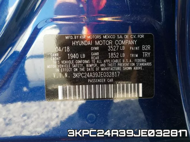 3KPC24A39JE032817 фото 2