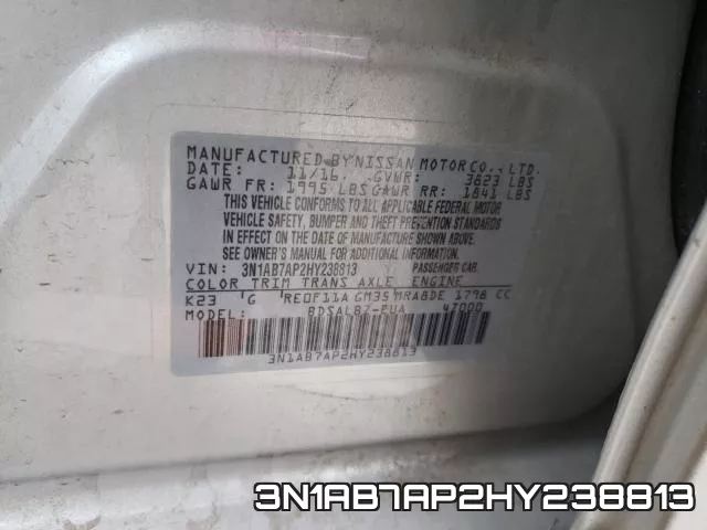3N1AB7AP2HY238813 фото 2
