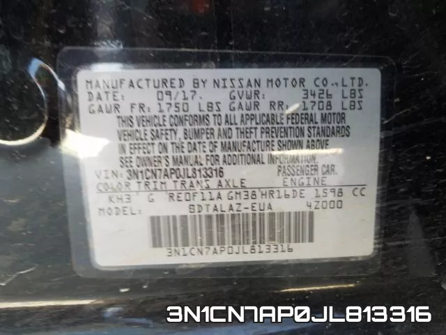3N1CN7AP0JL813316 фото 2