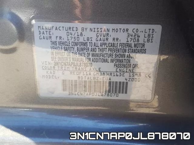 3N1CN7AP0JL878070 фото 2