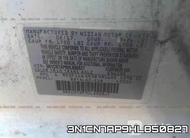 3N1CN7AP9HL850827 фото 10