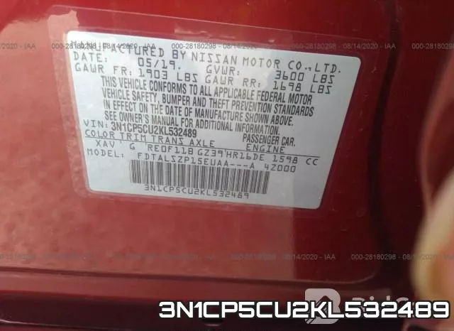 3N1CP5CU2KL532489 фото 10