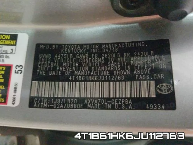 4T1B61HK6JU112763 фото 2