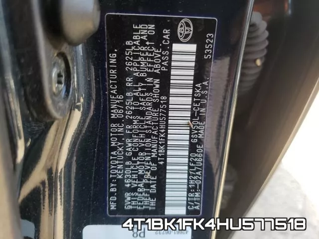 4T1BK1FK4HU577518 фото 2