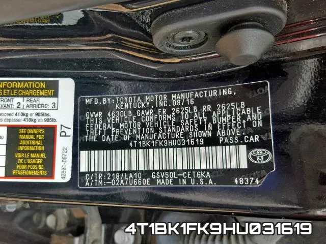 4T1BK1FK9HU031619 фото 2