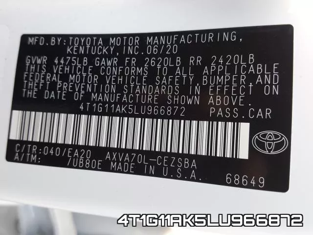 4T1G11AK5LU966872 фото 2