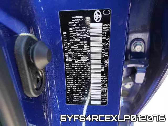 5YFS4RCEXLP012076 фото 2