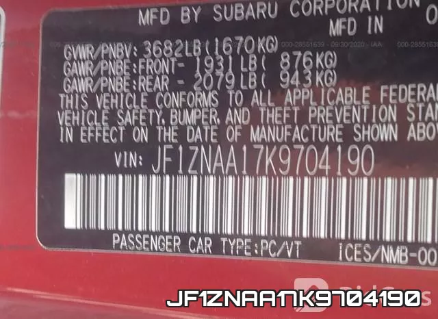 JF1ZNAA17K9704190 фото 10