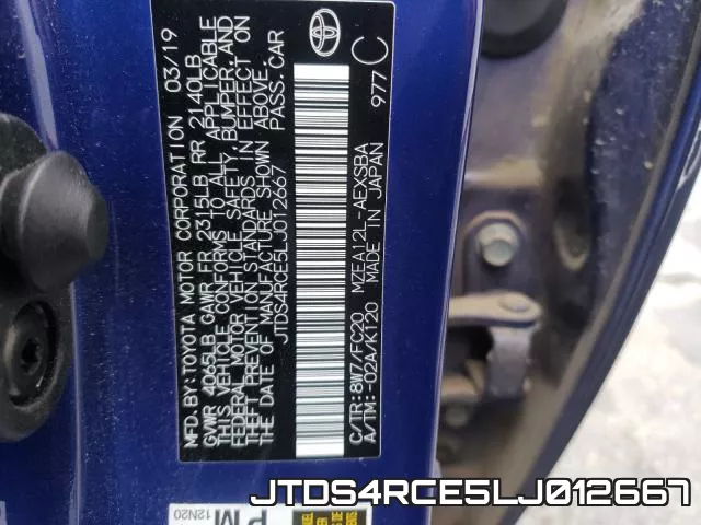 JTDS4RCE5LJ012667 фото 2