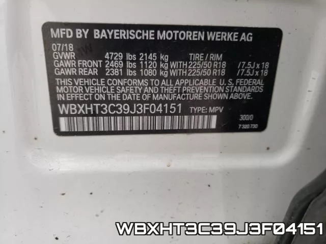 WBXHT3C39J3F04151 фото 2