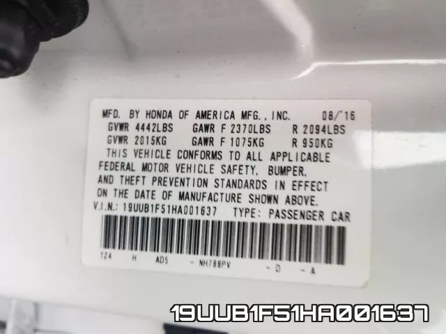 19UUB1F51HA001637 фото 2