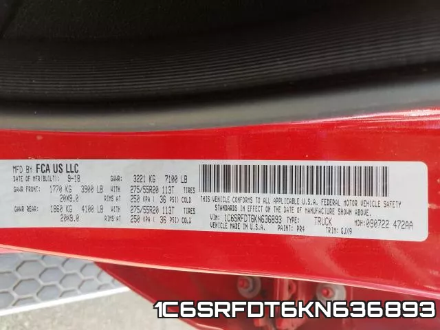 1C6SRFDT6KN636893 фото 2