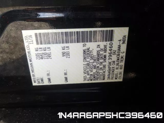 1N4AA6AP5HC396460 фото 2