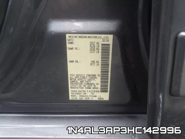 1N4AL3AP3HC142996 фото 2