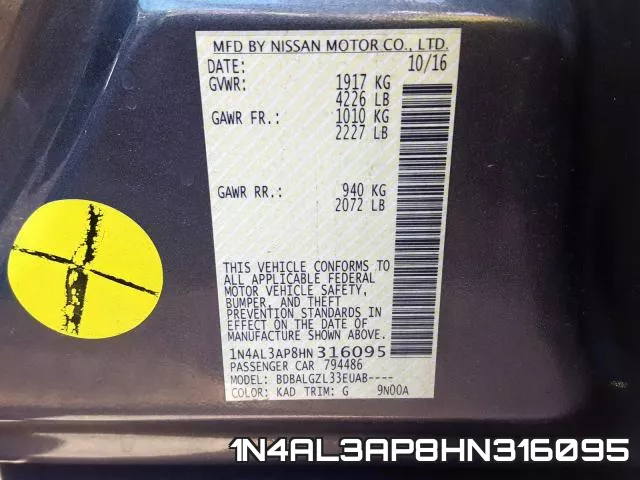 1N4AL3AP8HN316095 фото 2