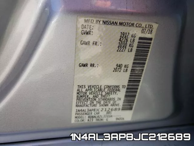 1N4AL3AP8JC212689 фото 2