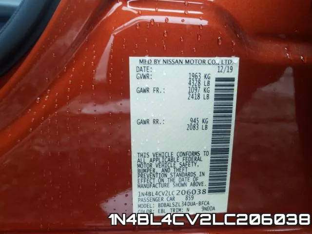 1N4BL4CV2LC206038 фото 2
