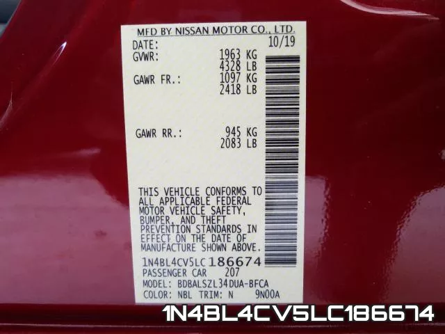 1N4BL4CV5LC186674 фото 2