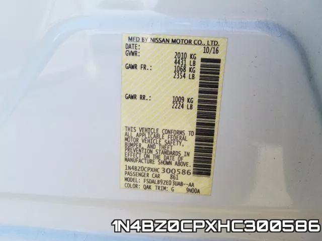 1N4BZ0CPXHC300586 фото 2