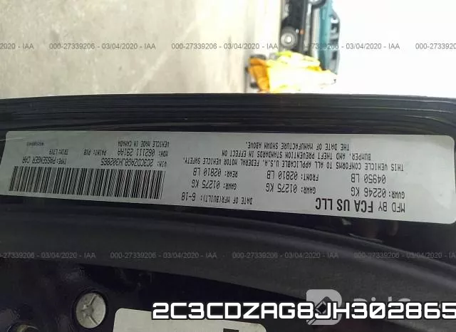 2C3CDZAG8JH302865 фото 10