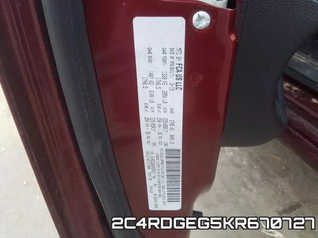 2C4RDGEG5KR670727 фото 2