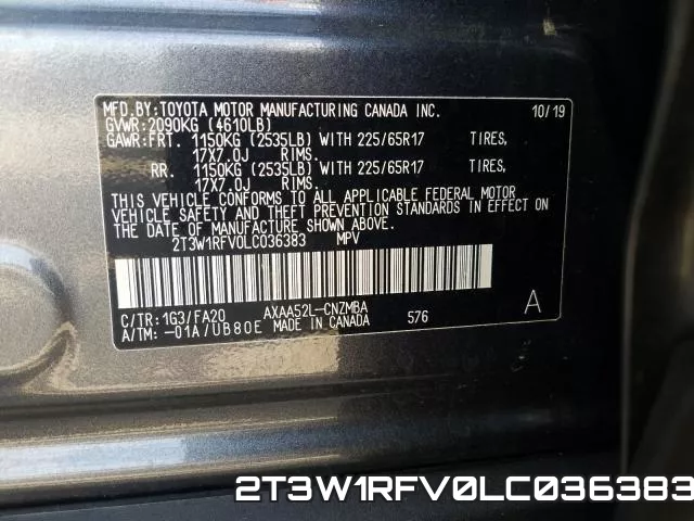 2T3W1RFV0LC036383 фото 2