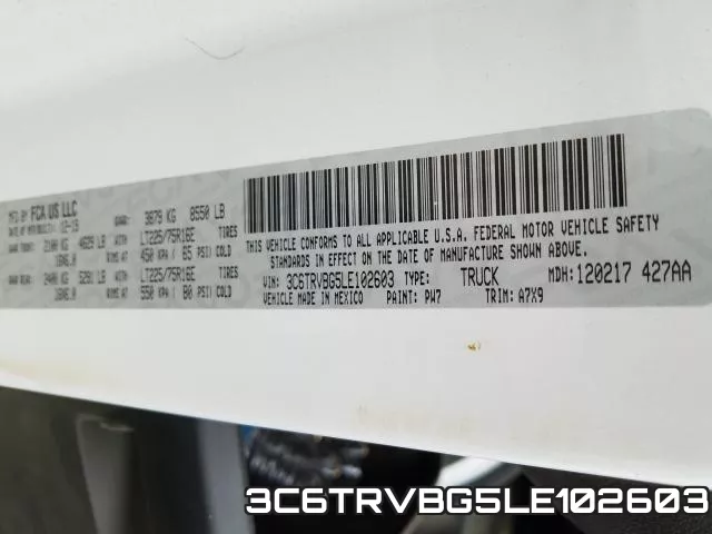 3C6TRVBG5LE102603 фото 2