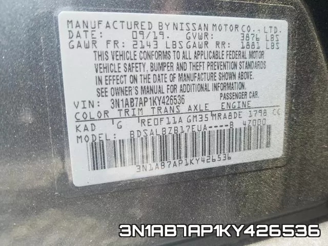 3N1AB7AP1KY426536 фото 2