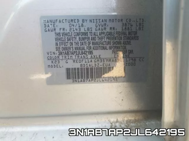 3N1AB7AP2JL642195 фото 2