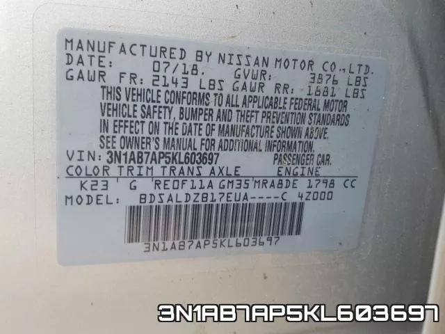 3N1AB7AP5KL603697 фото 2