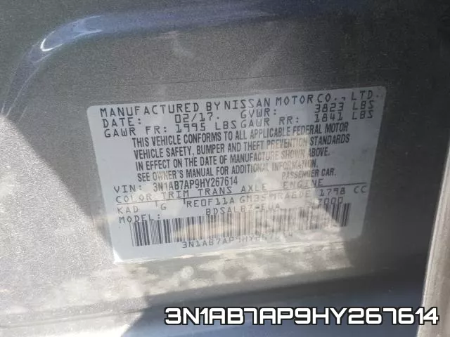 3N1AB7AP9HY267614 фото 2