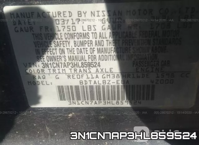 3N1CN7AP3HL859524 фото 10