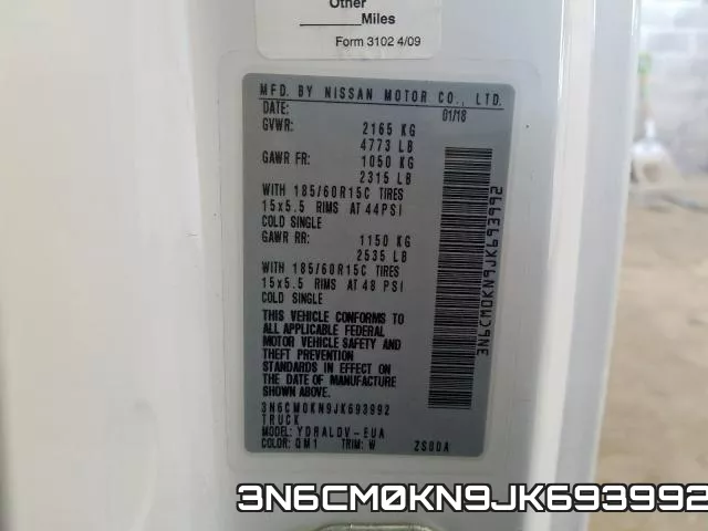 3N6CM0KN9JK693992 фото 2