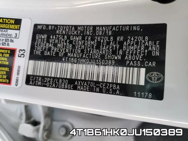 4T1B61HK0JU150389 фото 2