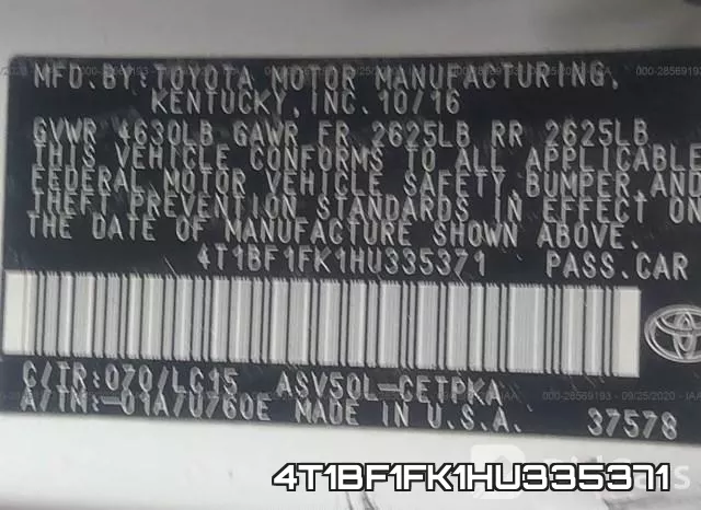 4T1BF1FK1HU335371 фото 10