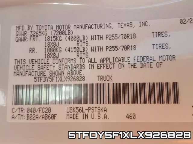 5TFDY5F1XLX926828 фото 2