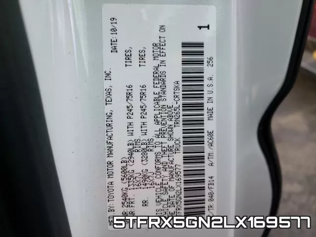 5TFRX5GN2LX169577 фото 2