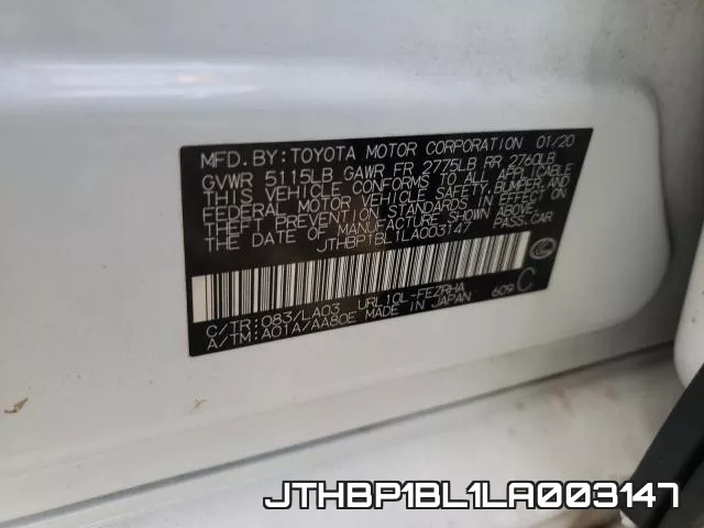 JTHBP1BL1LA003147 фото 2