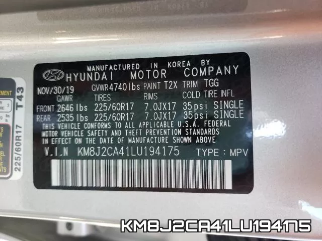 KM8J2CA41LU194175 фото 2